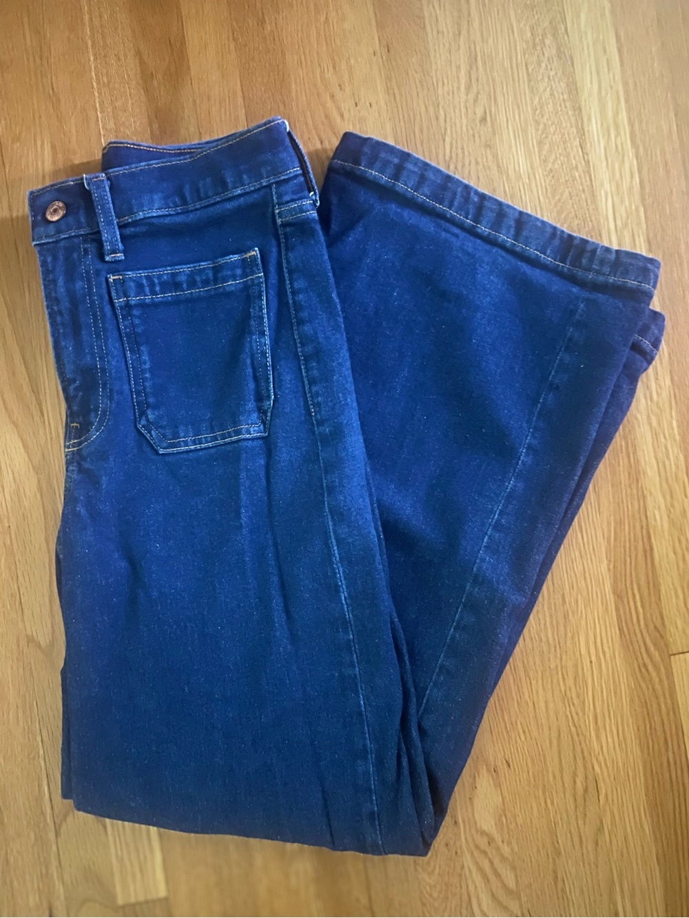 GAP Dark Blue Classic Patch Pocket Wide Leg Jeans